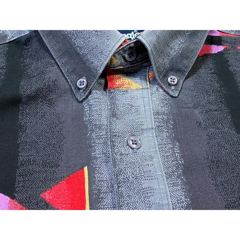 Vintage 90s Wrangler Cowboy Cut Aztec Western Shirt - USA Made X-Long Tails - Picture 4 of 9